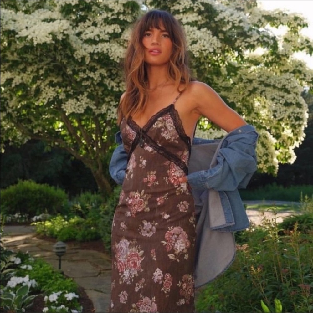 H&M x Brock Collection Floral Lace Slip Dress XS